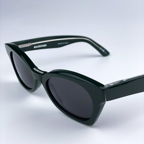 NEW Balenciaga BB0230S 006 Green Grey Cat Eye Women Sunglasses - Picture 7 of 11